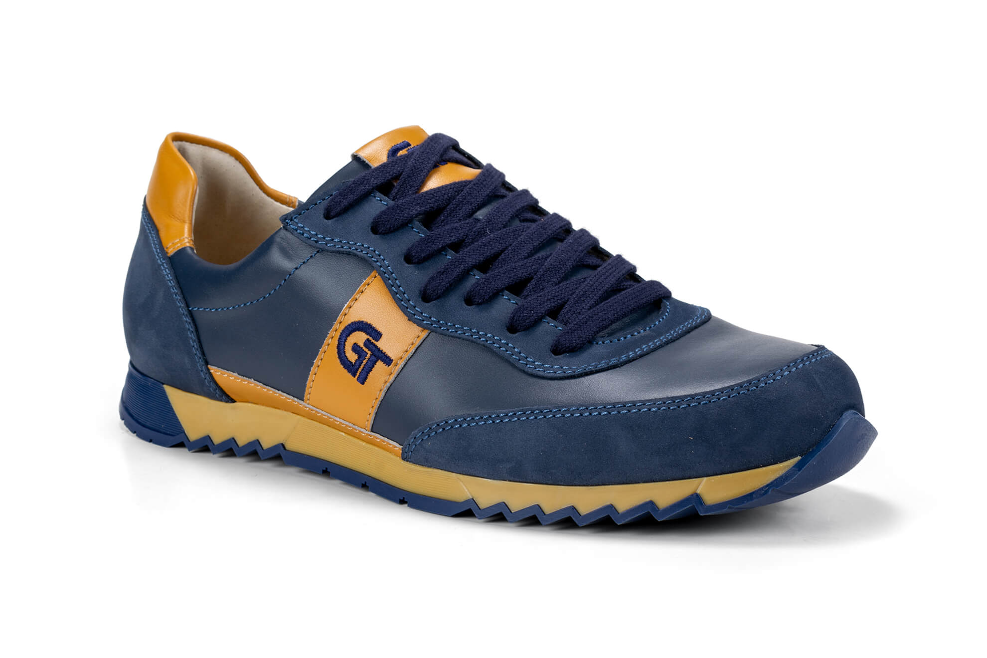 G&T Aktív Óceán - Mustár bőr sportcipő