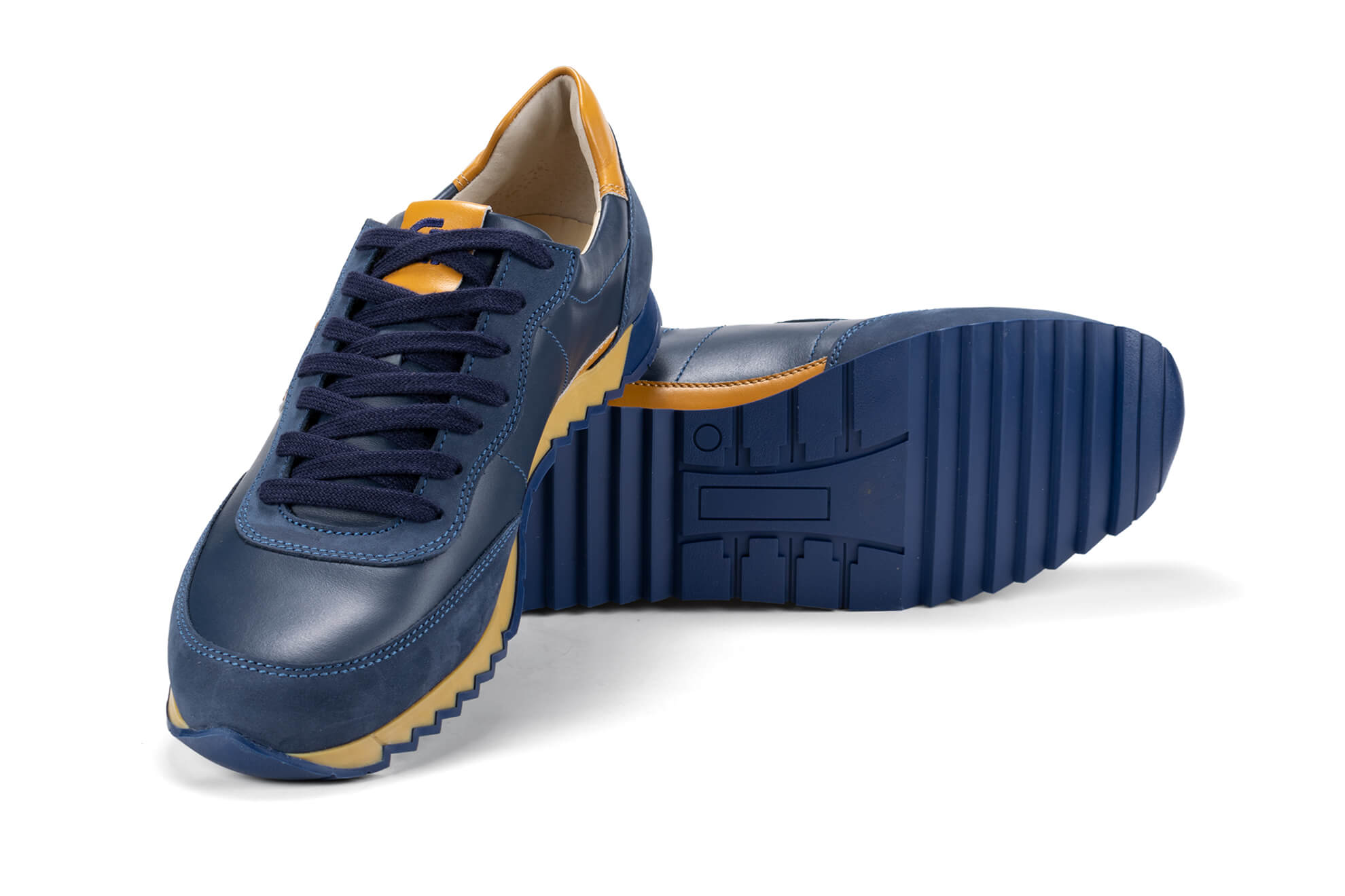 G&T Aktív Óceán - Mustár bőr sportcipő