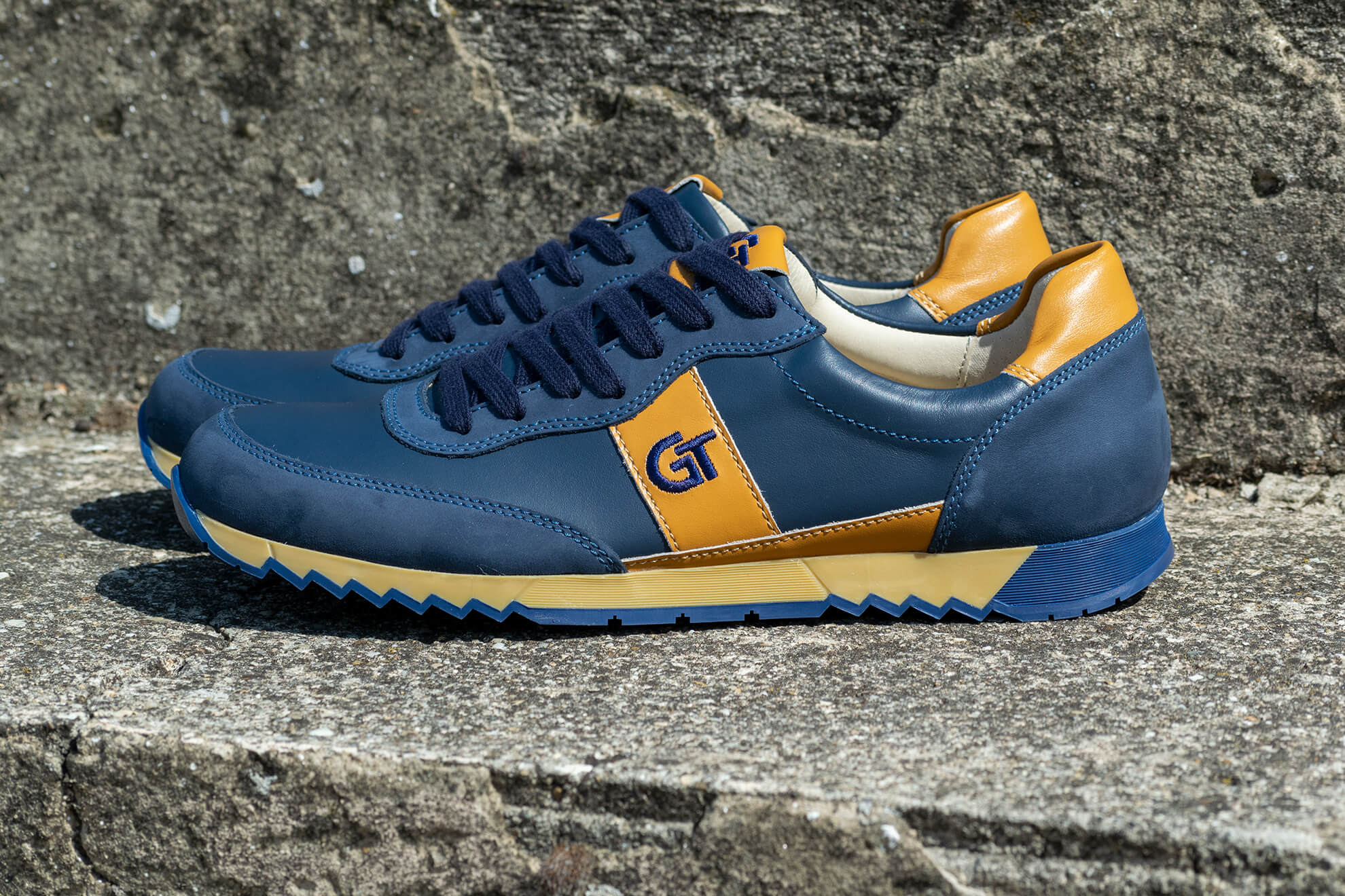 G&T Aktív Óceán - Mustár bőr sportcipő