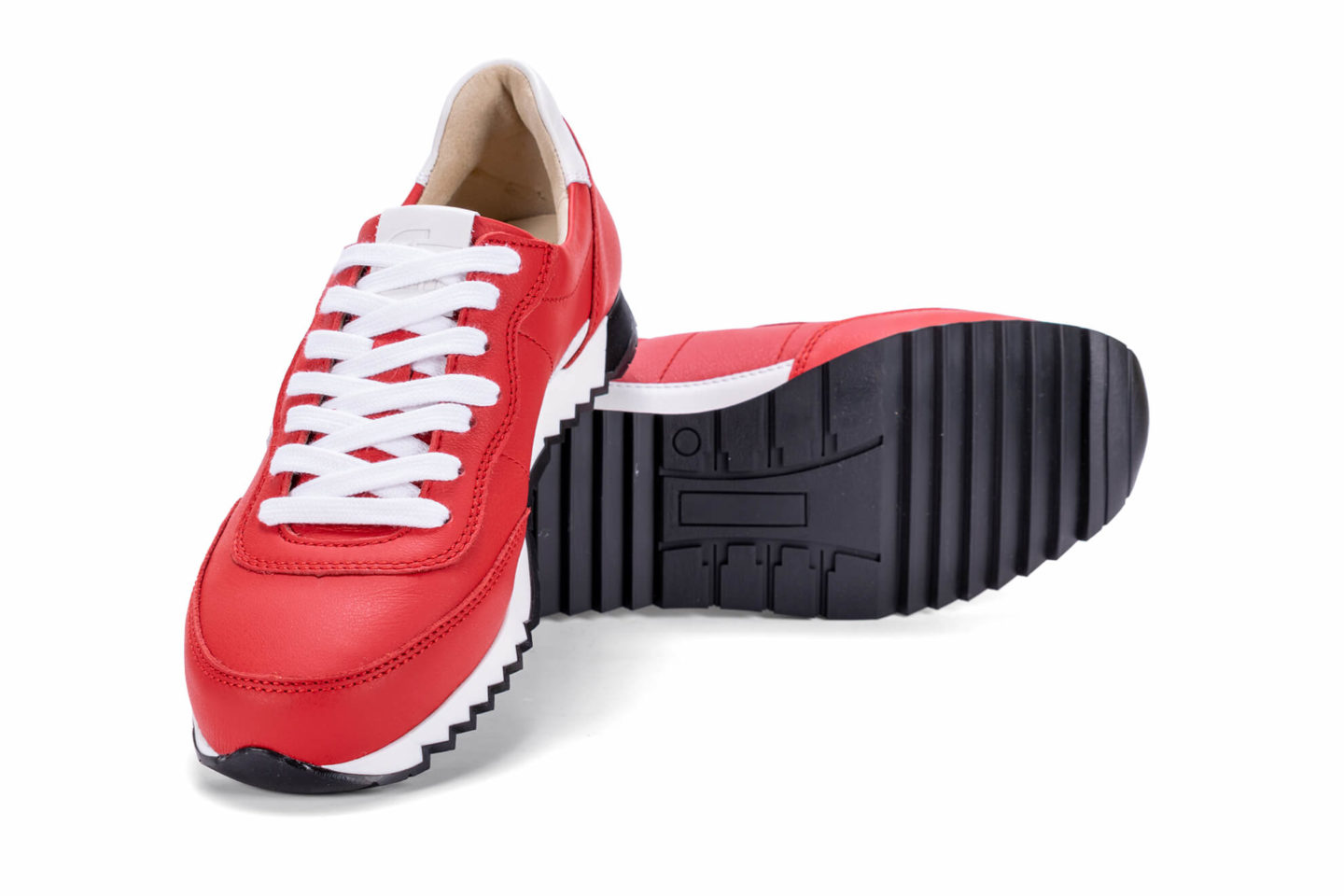 G&T Aktív Piros-Fehér nappa bőr cipő