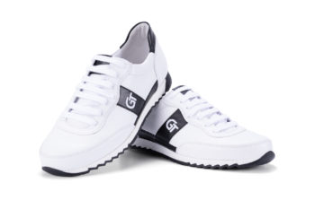 G&T Aktív Fehér - Fekete bőr sportcipő