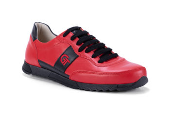 G&T Aktív Piros - Fekete bőr sportcipő
