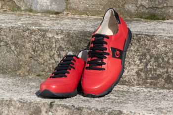 G&T Aktív Piros - Fekete bőr sportcipő