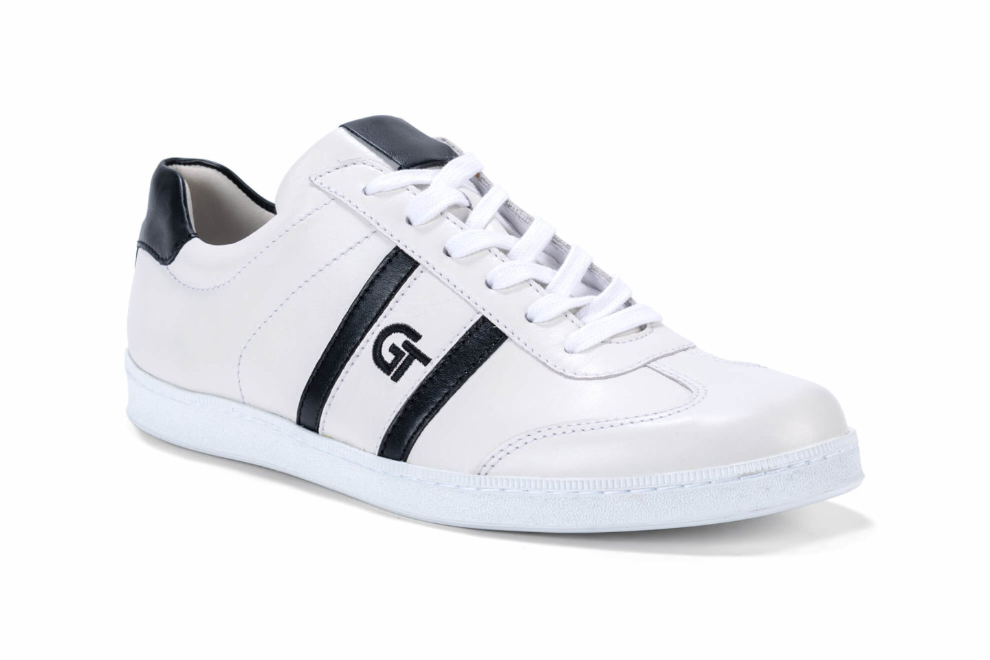 G&T Klasszikus Fehér - Fekete bőr sportcipő