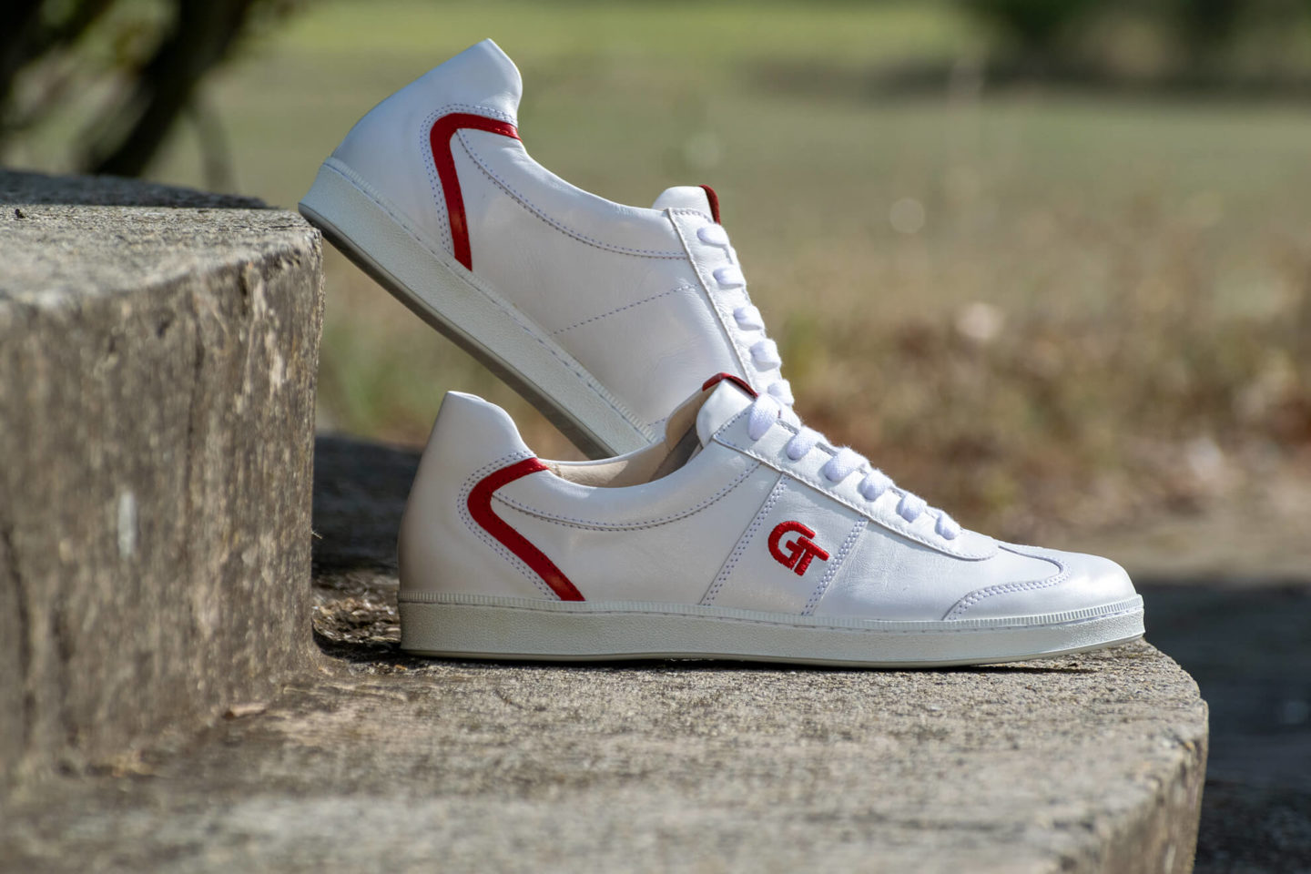 G&T Pro-20 Fehér - Piros bőr sportcipő