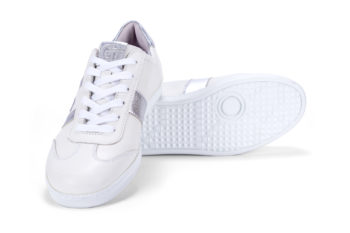 G&T Klasszikus Fehér - Ezüst bőr sportcipő