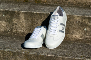 G&T Klasszikus Fehér - Ezüst bőr sportcipő