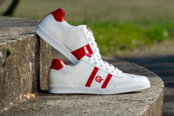 G&T Klasszikus Fehér - Piros lakk bőr sportcipő