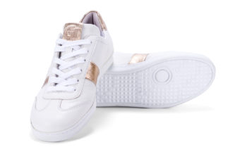 G&T Klasszikus Fehér barkás - Arany bőr sportcipő