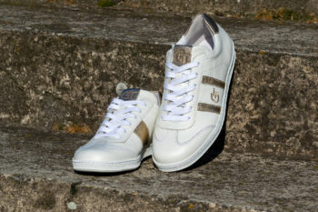 G&T Klasszikus Fehér barkás - Arany bőr sportcipő