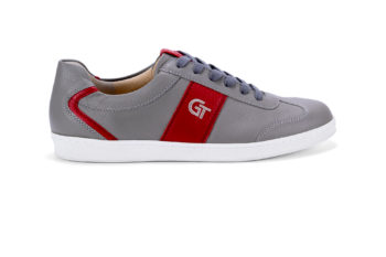 G&T Pro-20 Szürke - Piros barkás bőr sportcipő