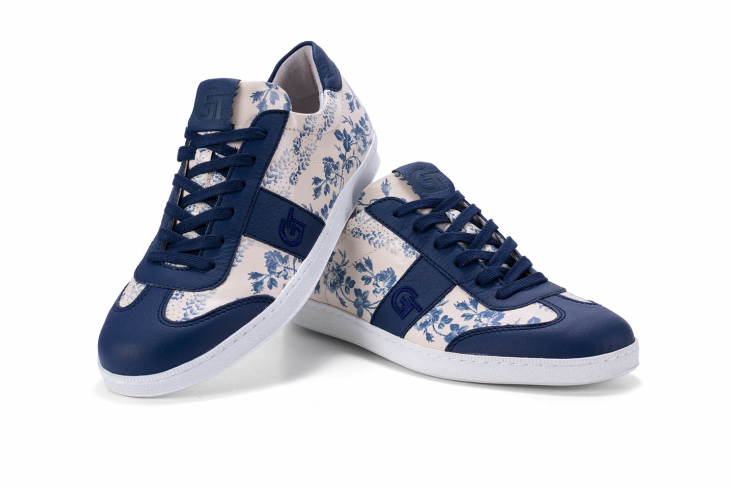 G&T Klasszikus Kék virág - Óceán bőr sportcipő