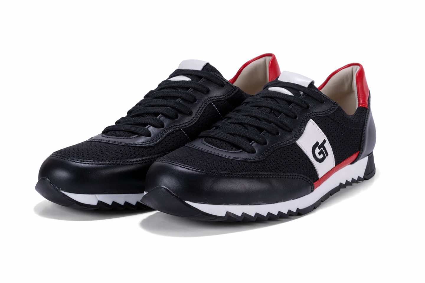 G&T Aktív Fekete textil - Fehér - piros sportcipő