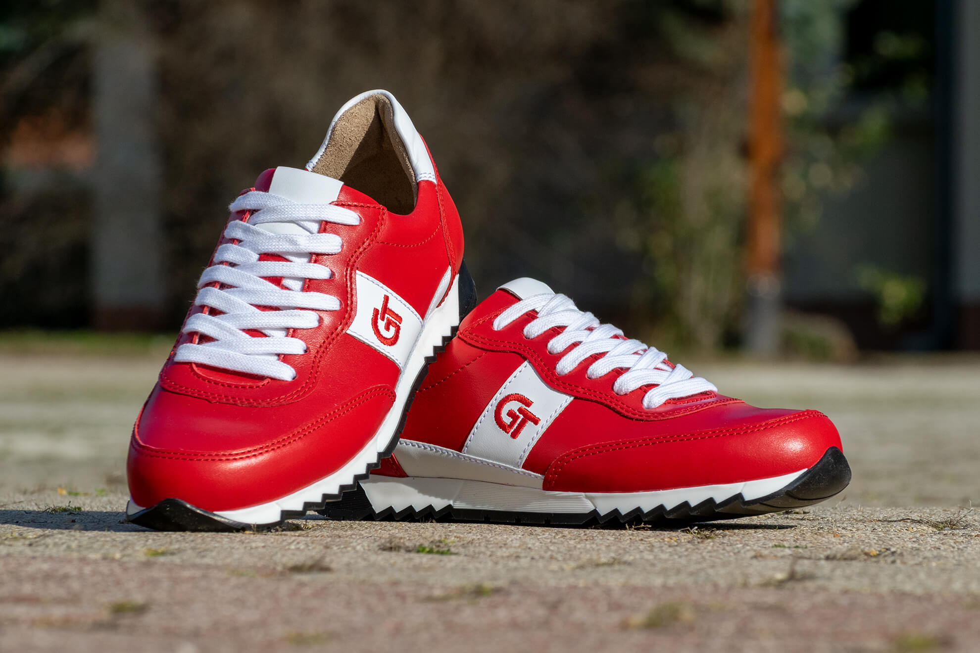 G&T Aktív Piros - Fehér nappa bőr sportcipő