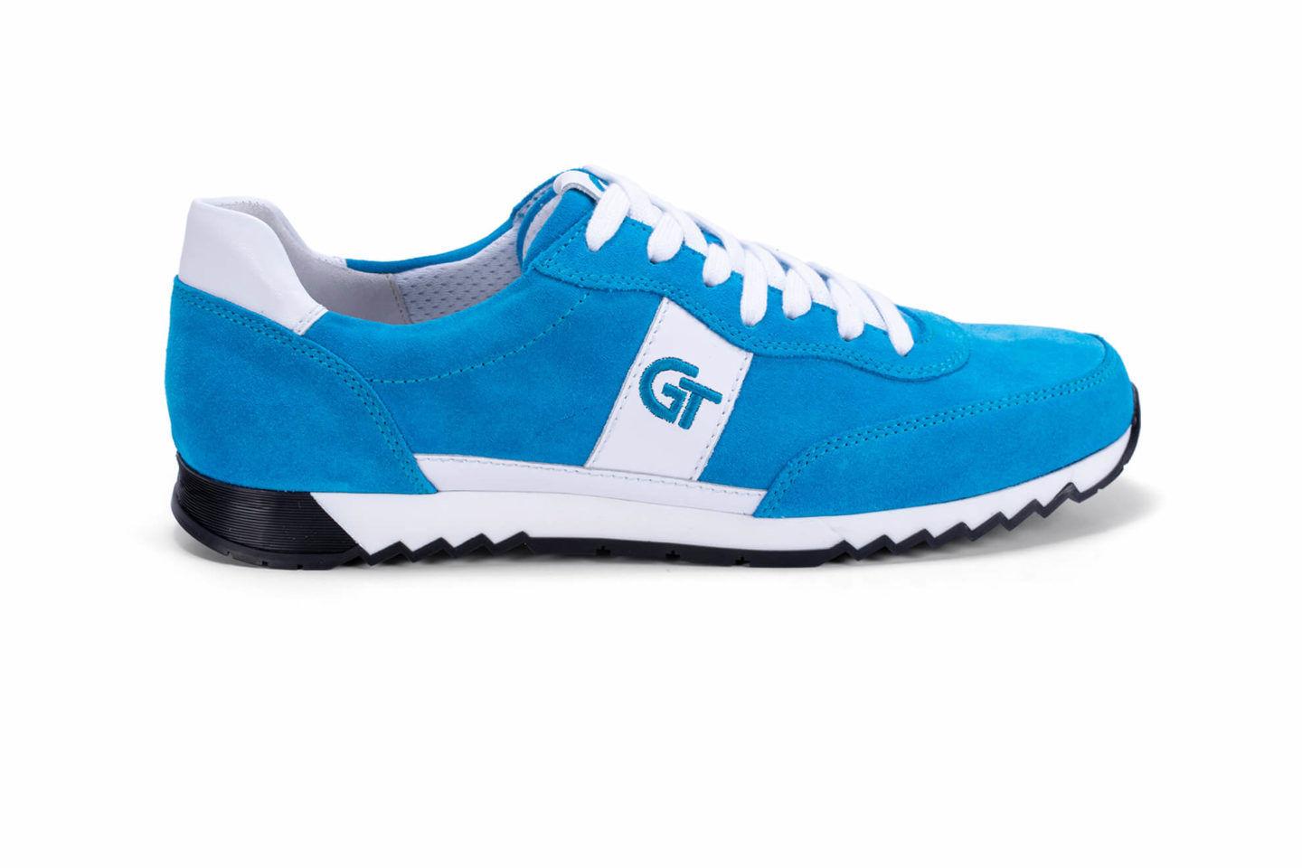 G&T Aktív Light Azúrkék velúr - Fehér bőr sportcipő