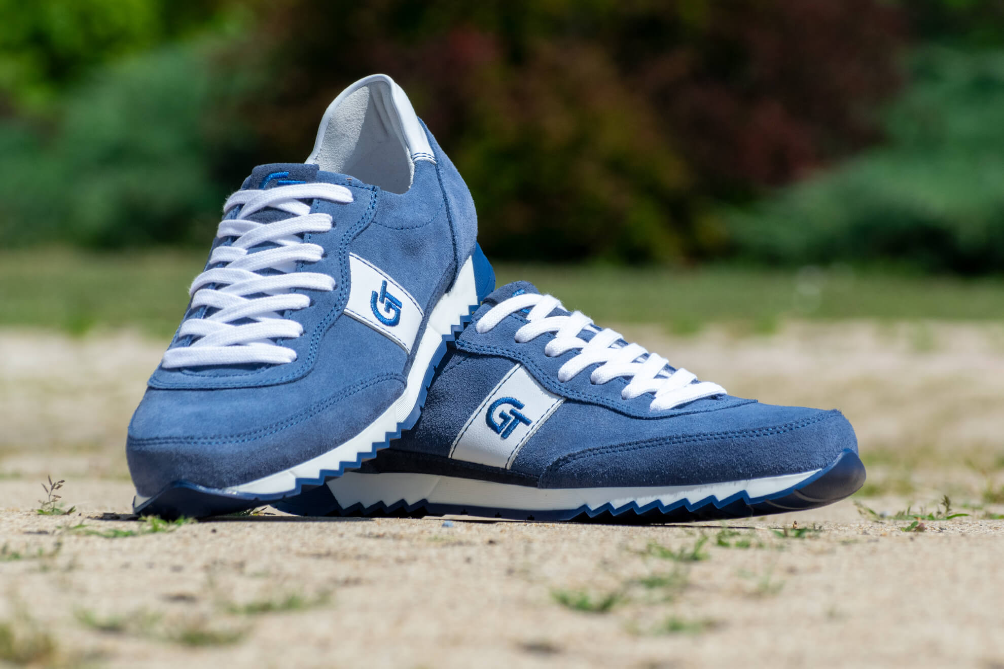 G&T Aktív Light Farmerkék velúr - Fehér bőr sportcipő
