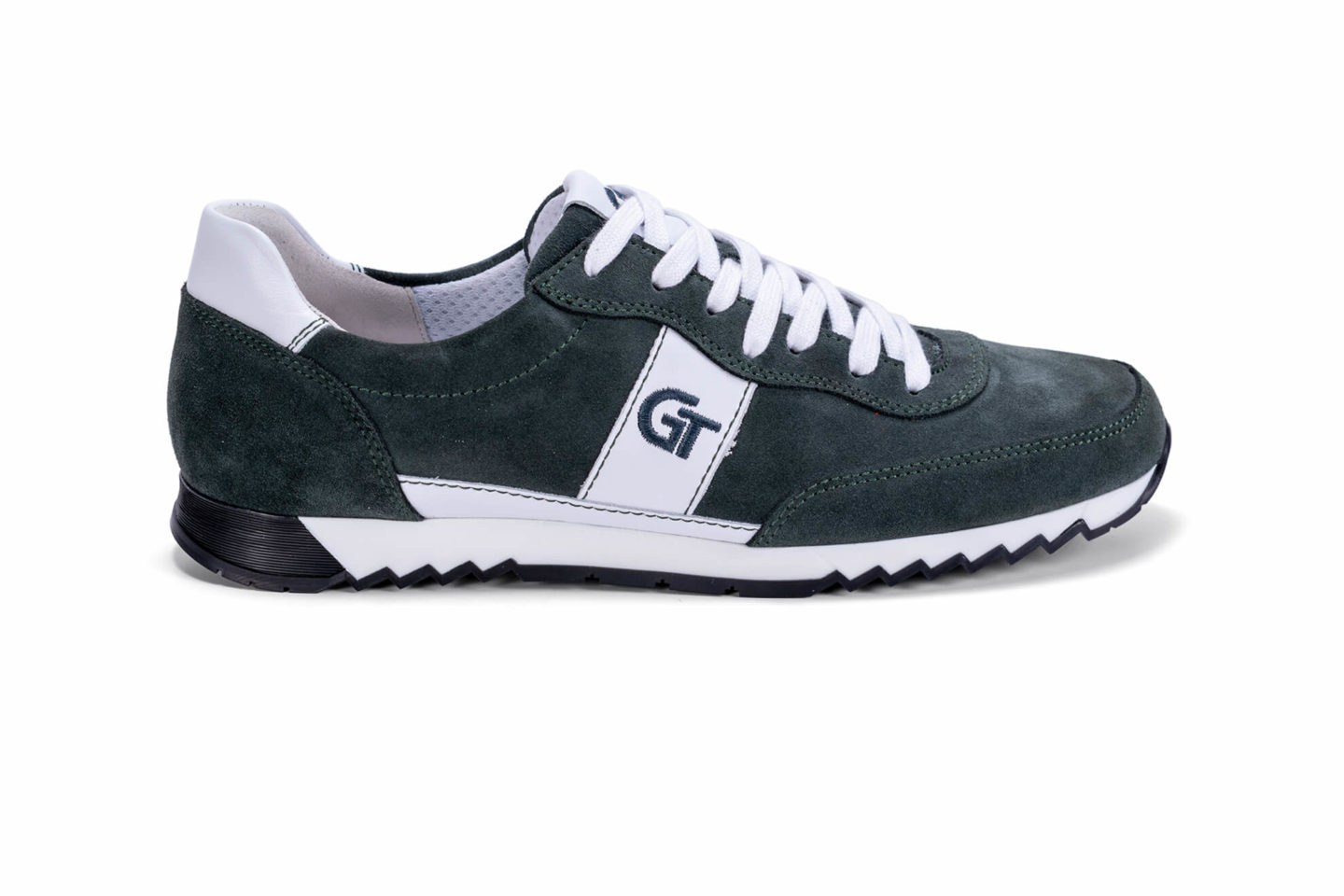 G&T Aktív Olívazöld velúr - Fehér bőr sportcipő