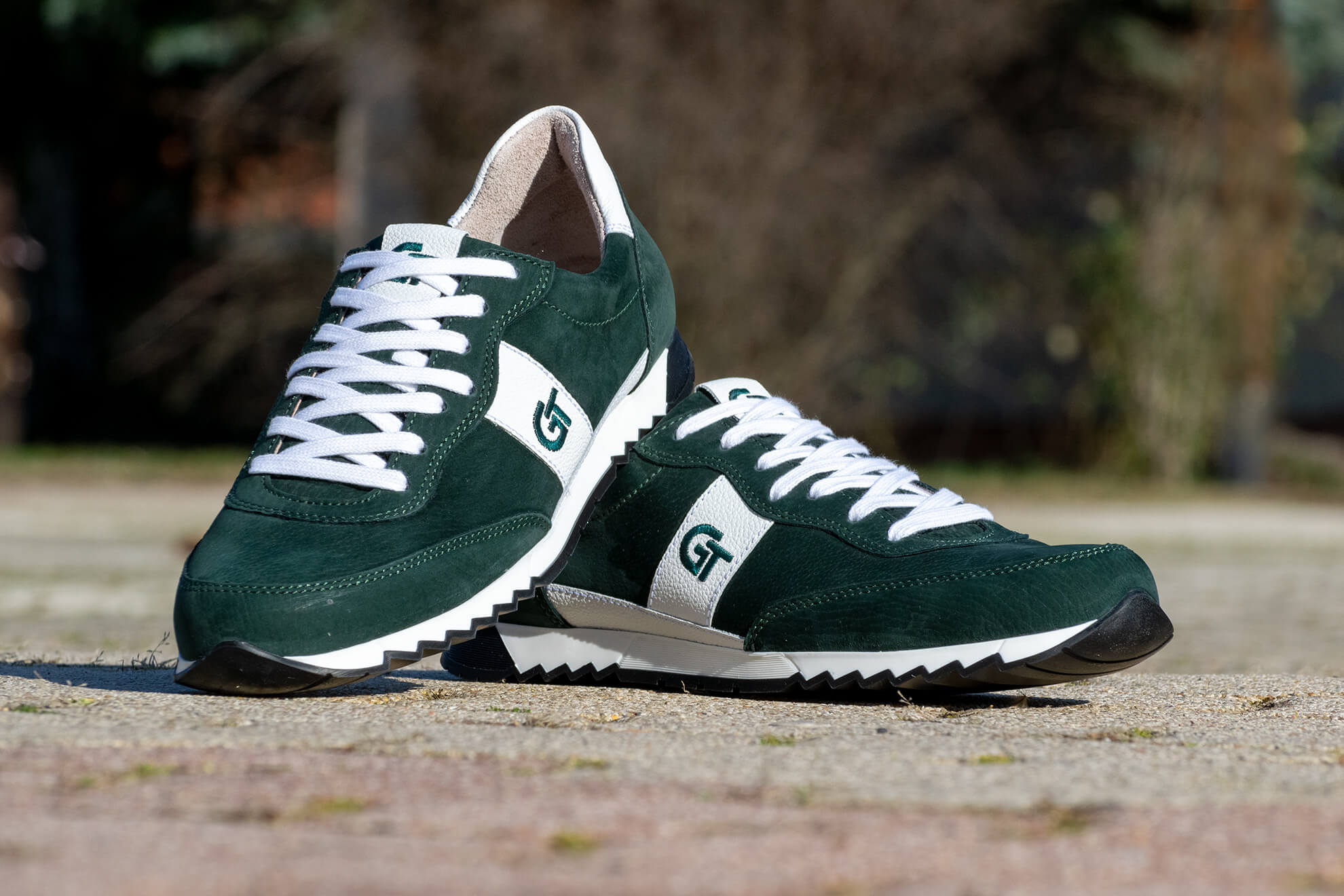 G&T Aktív Prémium Smaragd - Fehér Limitált bőr sportcipő
