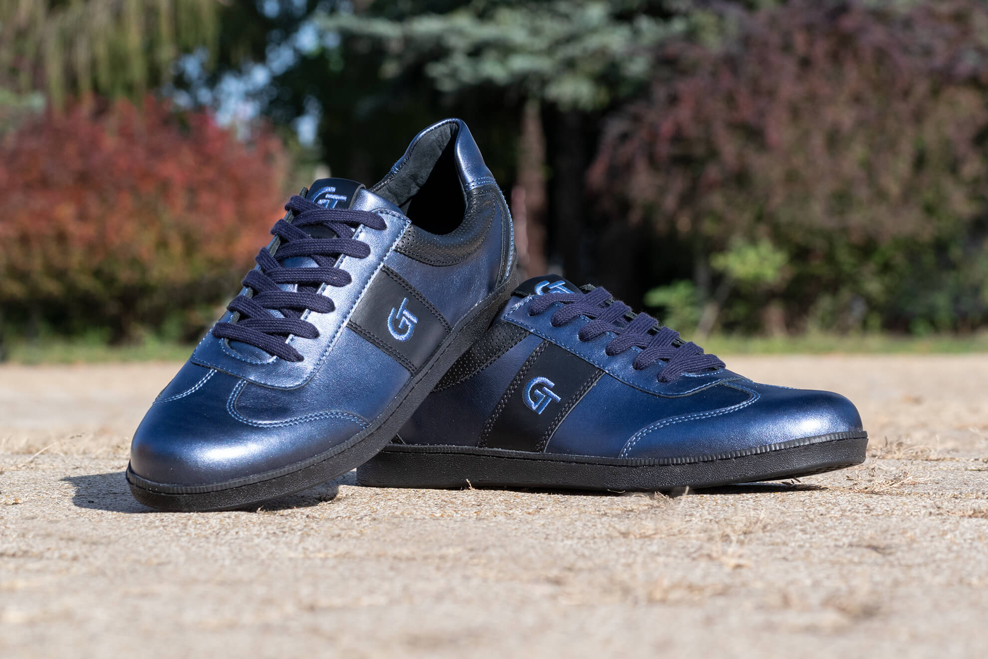 G&T Pro-20 Metál kék bőr sportcipő