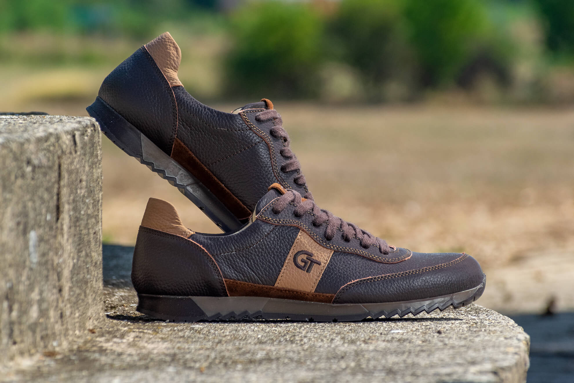 G&T Aktív Espresso bőr sportcipő