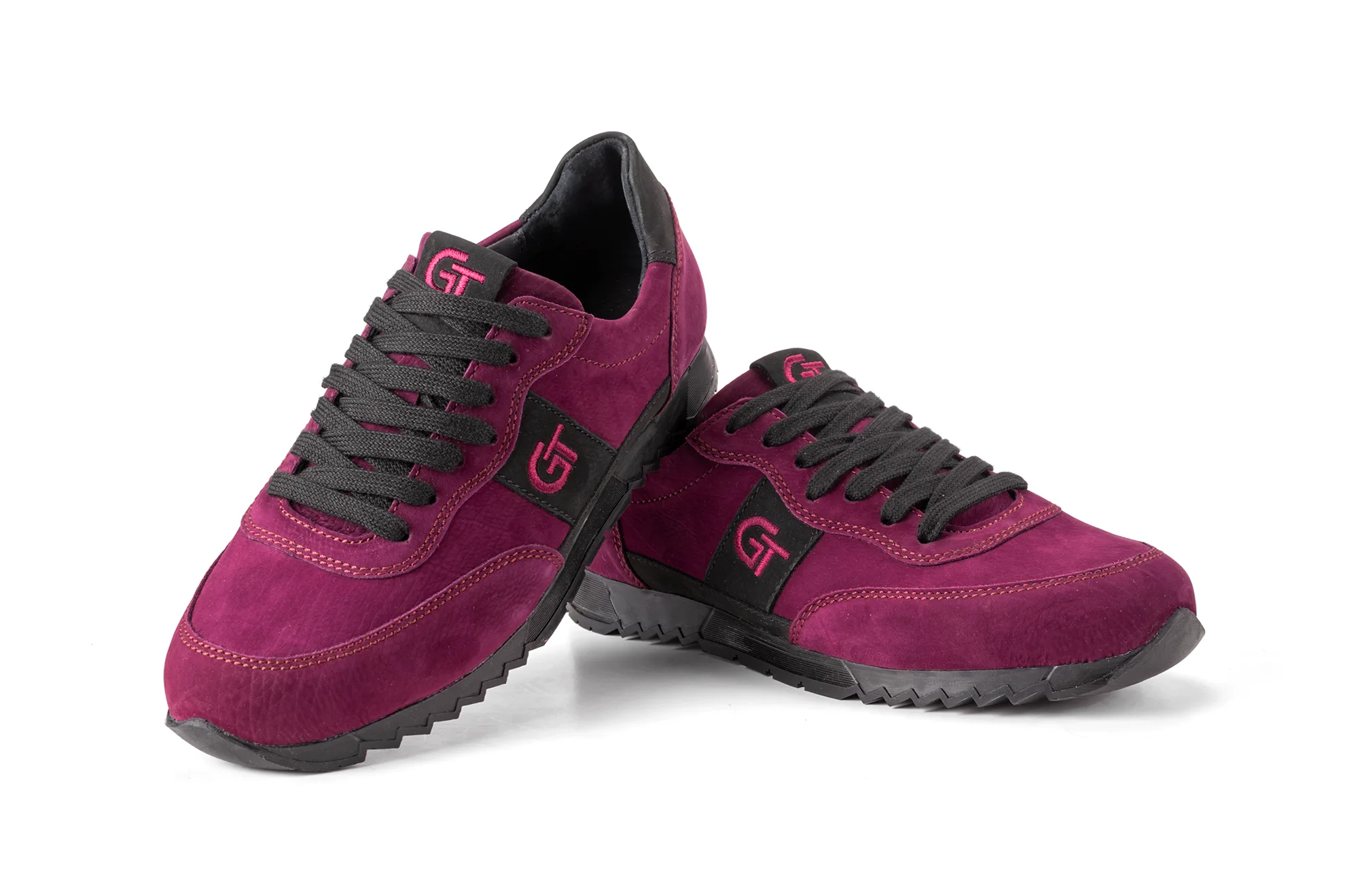 G&T Aktív Prémium Fuxia – Fekete bőr sportcipő