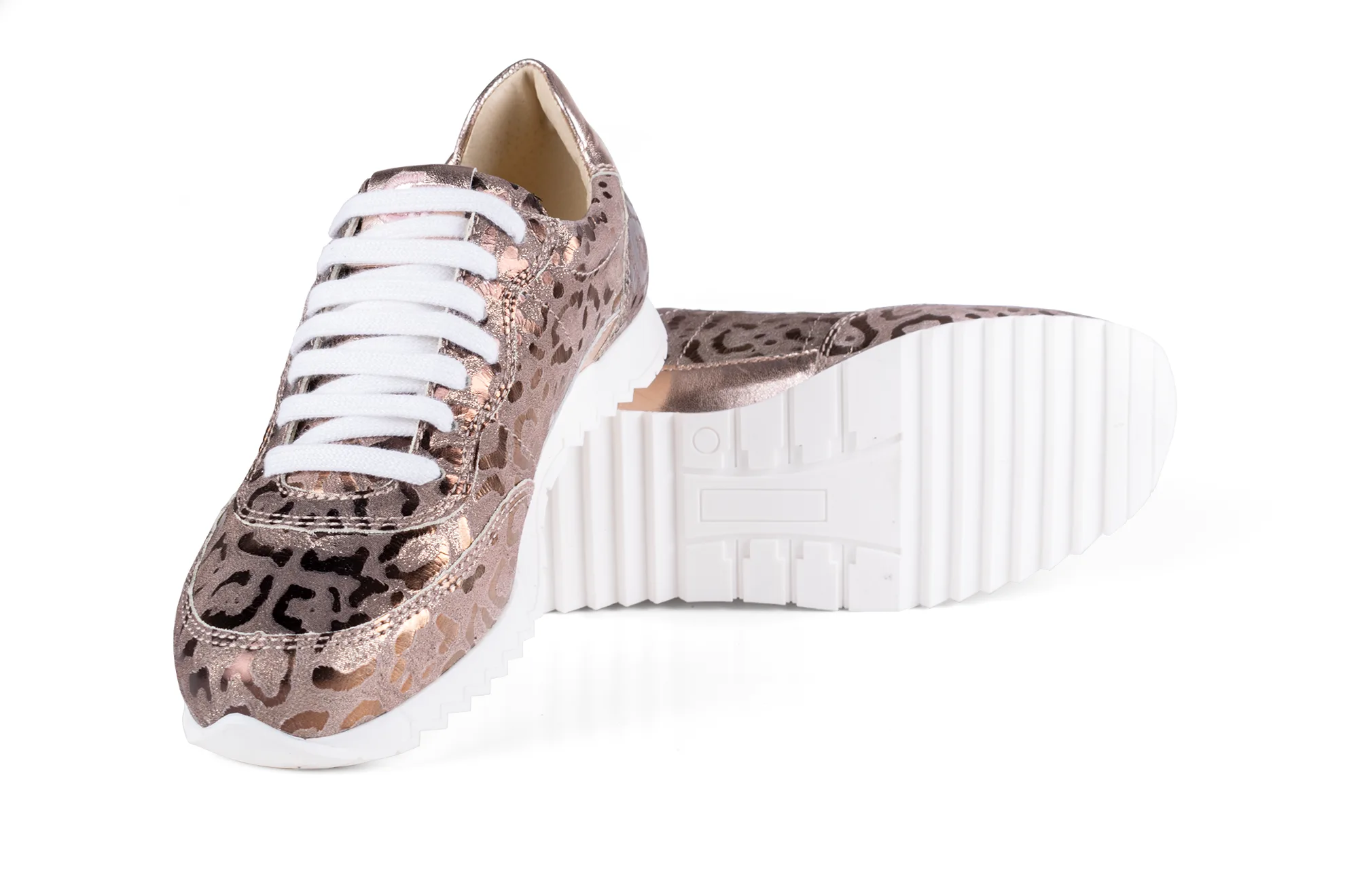 G&T Exkluzív Rosegold Panther bőr sportcipő