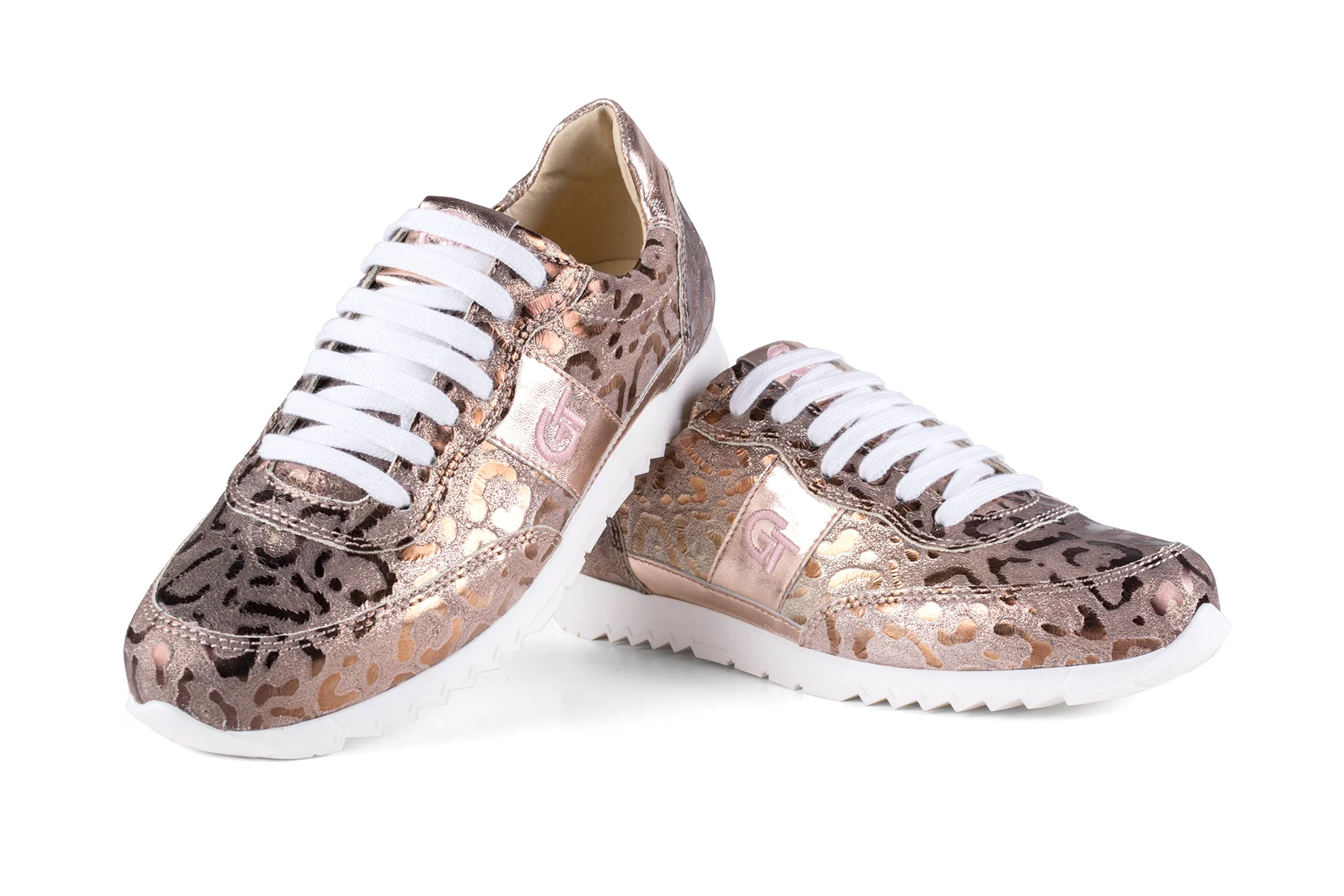 G&T Exkluzív Rosegold Panther bőr sportcipő