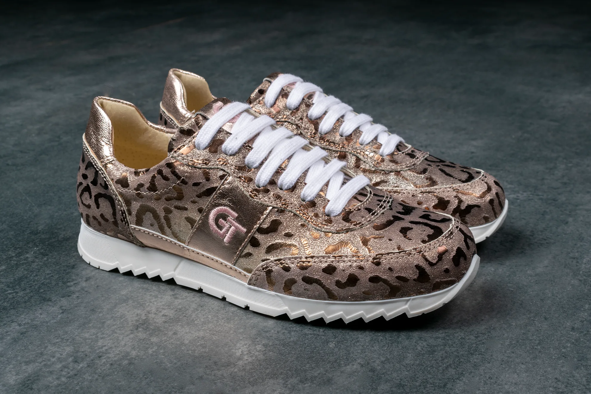 G&T Exkluzív Rosegold Panther bőr sportcipő