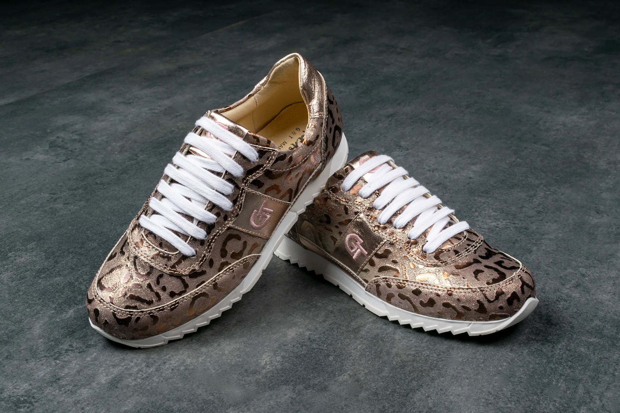 G&T Exkluzív Rosegold Panther bőr sportcipő