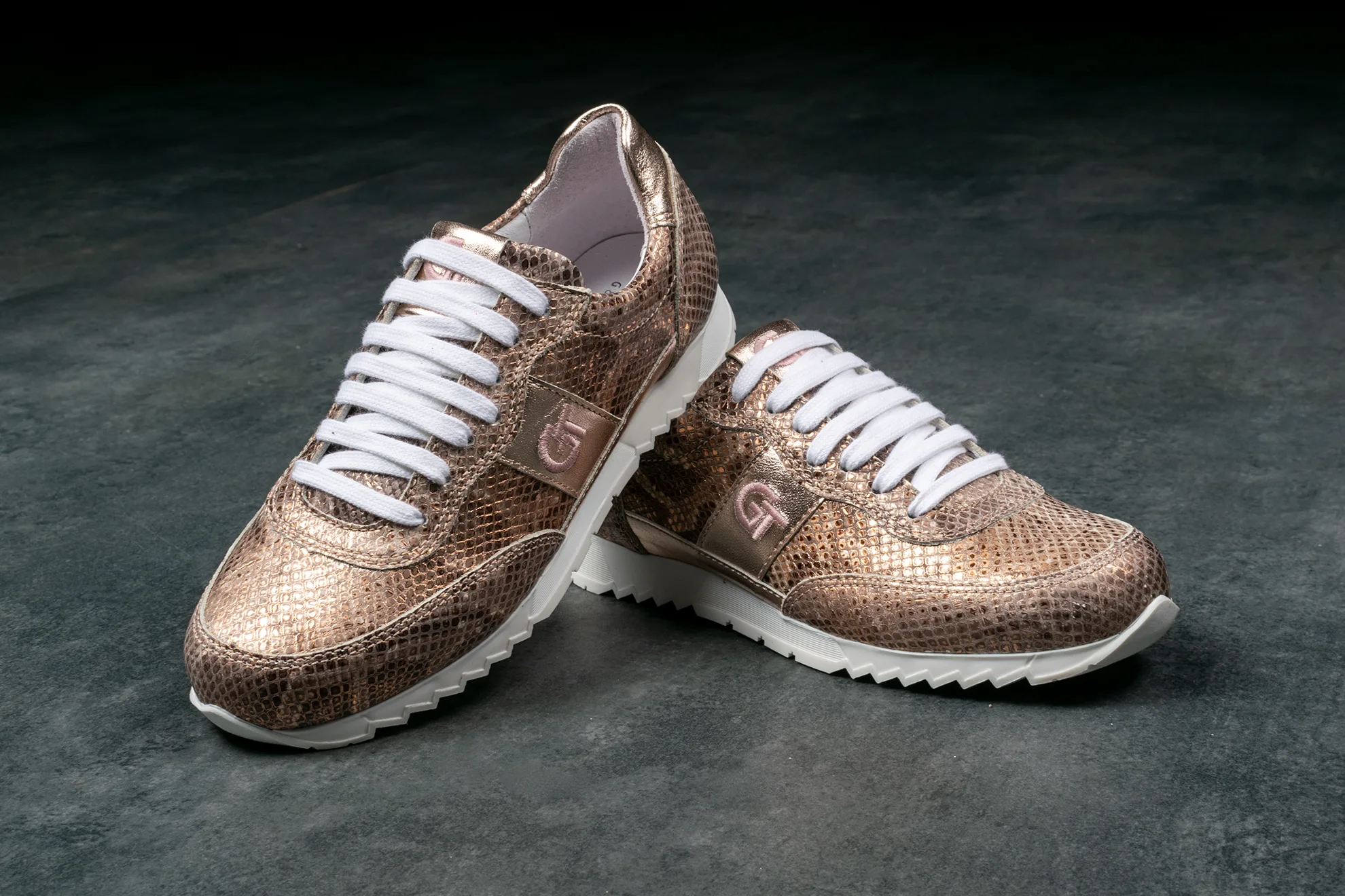 G&T Exkluzív Rosegold Piton bőr sportcipő