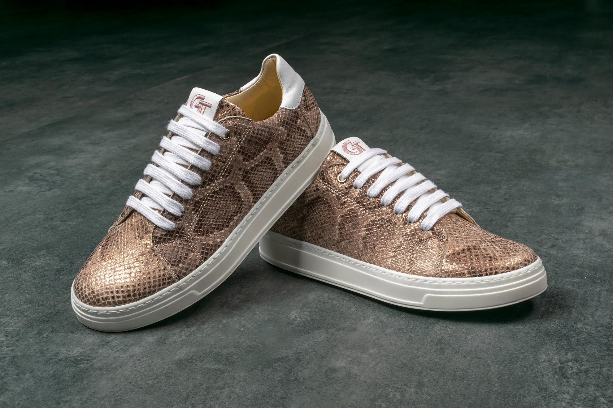 G&T Elit Rosegold Piton sneaker