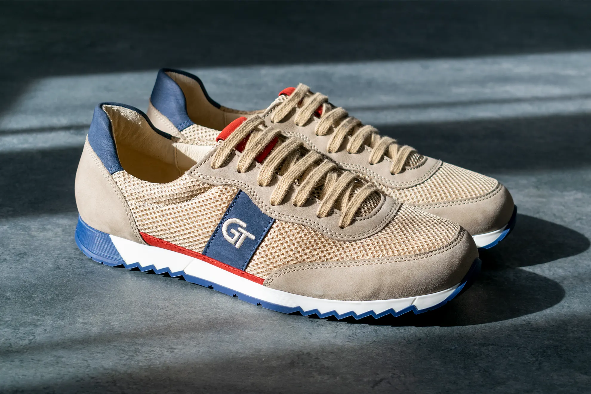 G&T Aktív Bézs textil - Óceán - Piros sportcipő