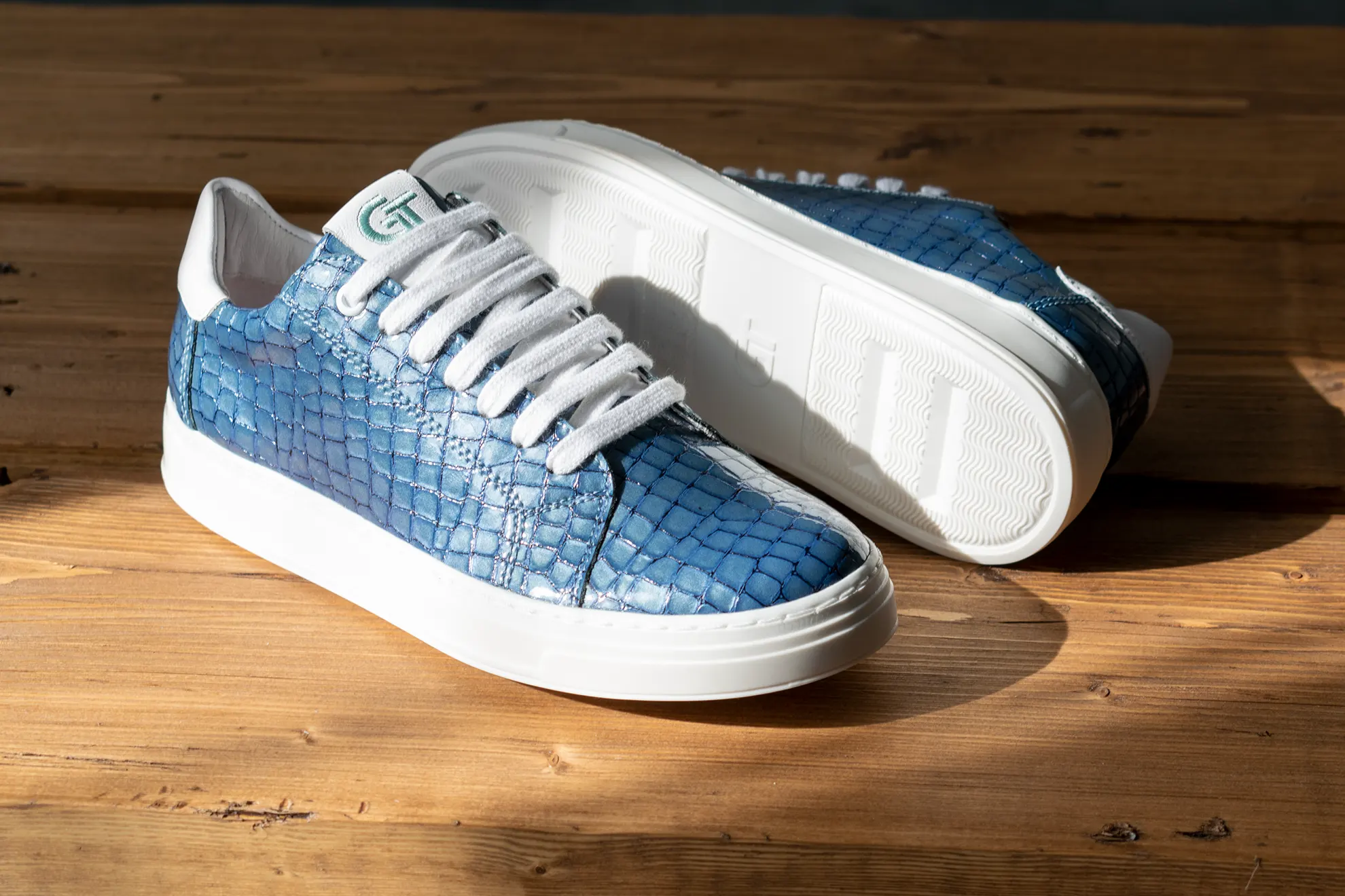 G&T Elit Blue&White Croc sneaker