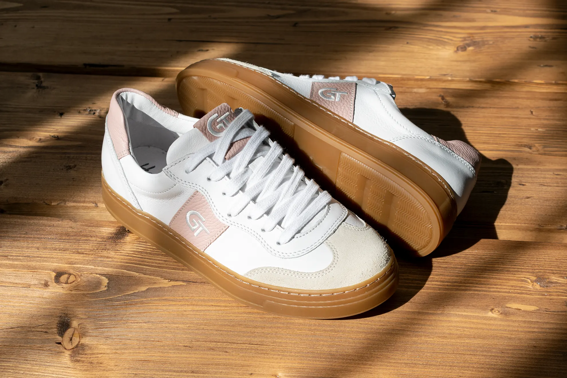G&T Street Classic White - Pink bőr sportcipő