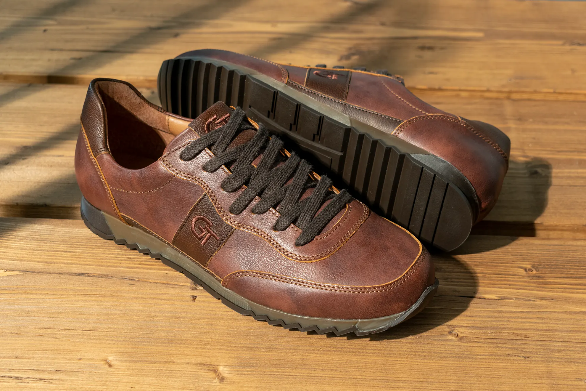 G&T Aktív Gesztenye Duo bőr sportcipő